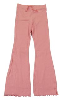 Růžové žebrované flare legíny M&S