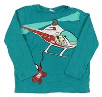 Zelené triko s vrtulníkem a superzvířaty Kids