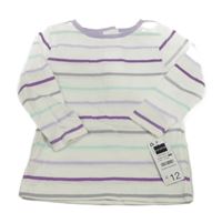 Nové -  Bílo-lila pruhované triko zn. Dunnes Stores