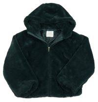 Petrolejová kožešinová podšitá bunda s kapucí Primark