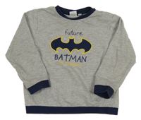 Šedá lehká mikina s nápisy - Batman 