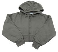 Šedá propínací crop mikina s kapucí Primark