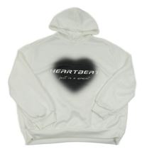 Bílá mikina se srdcem a nápisy a kapucí Shein