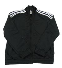 Černo-bílá propínací sportovní mikina s pruhy Adidas