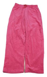 Fuchsiové plyšové široké tepláky Anko