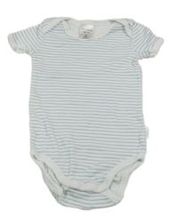 Bílo-světlemodré pruhované body 