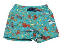 Světlemodré plážové kraťasy s podmořským světem Dopodopo