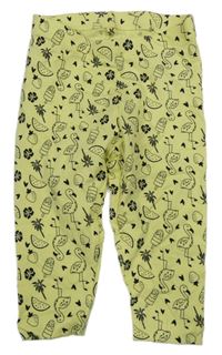 Žluto-černé crop legíny s obrázky Lupilu