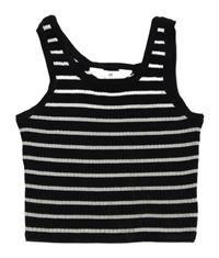 Černo-bílý pruhovaný žebrovaný úpletový crop top H&M