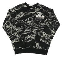 Černo-béžová vzorovaná mikina s nápisem H&M
