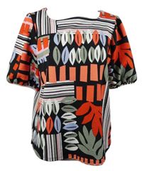 Dámská červeno-barevná vzorovaná halenka M&S