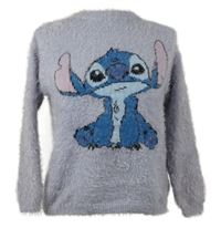 Dámská lila chlupatý svetr se Stitchem Disney 