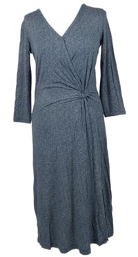 Dámské tmavomodro-bílé vzorované midi šaty Mountain Warehouse