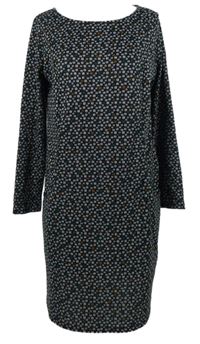 Dámské černé vzorované pletené šaty Surkana 