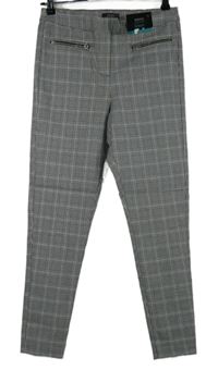 Nové - Dámské černo-bílé kostkované skinny kalhoty Papaya 