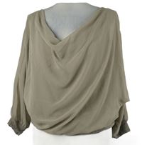 Dámská béžová šifonová volná halenka s vodou BC 