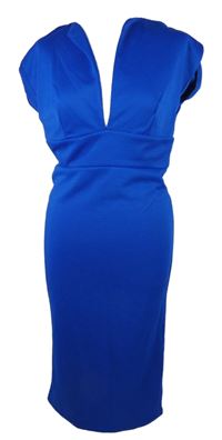 Dámské safírové vzorované pouzdrové šaty Zack 