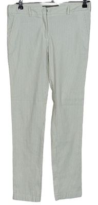 Dámské bílo-béžové proužkované plátěné kalhoty Zara 