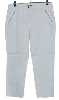 Dámské bílé crop plátěné kalhoty Wallis 