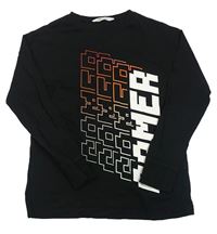 Černé triko s nápisem H&M