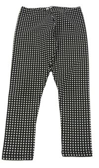 Černo-bílé kostkované capri legíny M&S