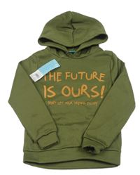 Nové- Khaki mikina s nápisem a kapucí Pep&Co