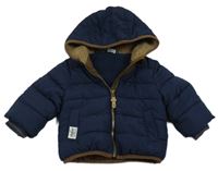 Tmavomodrá šusťáková zimní bunda s kapucí Blukids