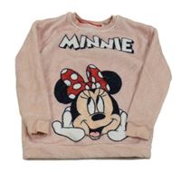 Světlerůžová chlupatá mikina s Minnie zn. H&M