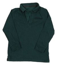 Zelené melírované polo triko TU