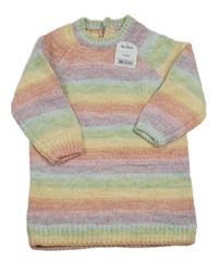 Nové- Barevné pruhované žinylkové šaty Next