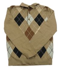 Béžový károvaný svetr Next