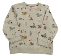 Béžová mikina se zvířátky C&A