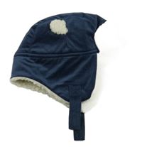 Tmavomodrá sametová zateplená beranice George