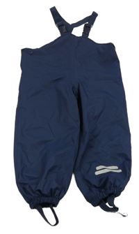 Tmavomodré šusťákové podšité laclové kalhoty 