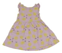 Lila bavlněné šaty s citrony Zeeman