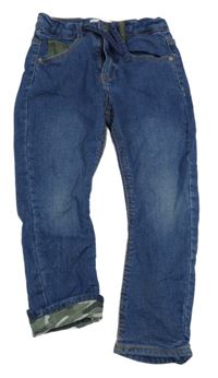 Tmavomodré podšité rifle Zara