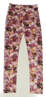 Světlerůžové barevné vzorované sportovní funkční legíny Next