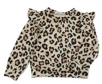 Béžové triko s leopardím vzorem Shein