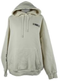 Dámská smetanová oversize mikina s nápisem a kapucí 