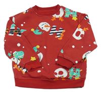 Červená mikina se sněhuláky zn. Primark