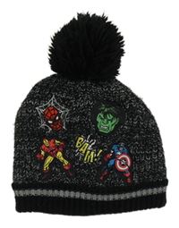 Černá melírovaná čepice s bambulí - Avengers 