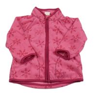 Růžová fleecová propínací mikina s vločkami H&M