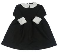 Černé semišové šaty s límečkem 