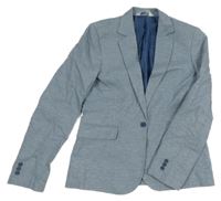 Světlemodré melírované lněné sako H&M