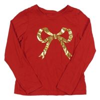 Červené triko s mašlí Primark