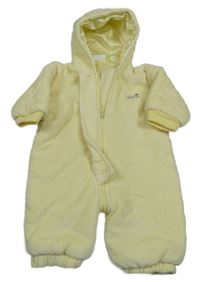 Citronová sametová zateplená kombinéza s beruškou a kapucí Ladybird