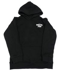 Černá mikina s nápisem a kapucí 