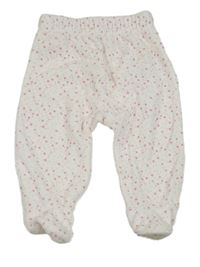 Bílé sametové polodupky s růžovými hvězdičkami Vertbaudet