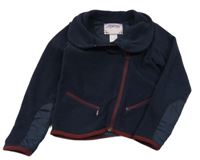 Tmavomodrá fleecová jezdecká propínací mikina Fouganza 