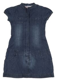 Tmavomodré riflové šaty s kapsičkami OVS